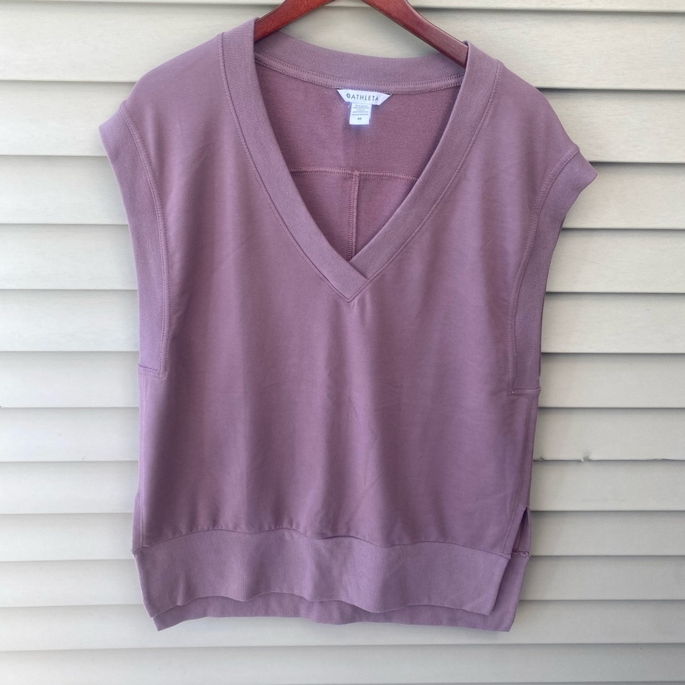 Athleta Purple Cap Sleeve Muscle Tee